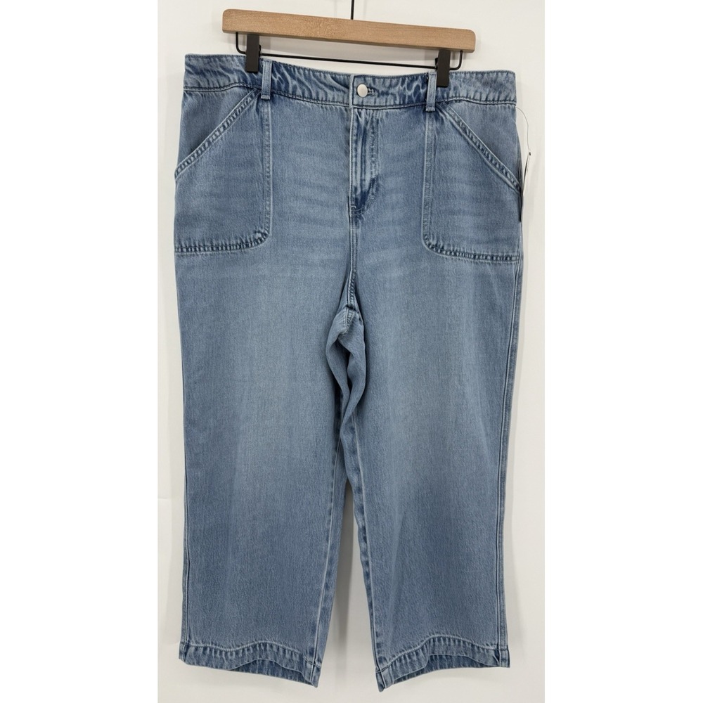Talbots Jeans 16 Petite Blue Summerweight Straight Leg‎ Ankle Light Wash NEW